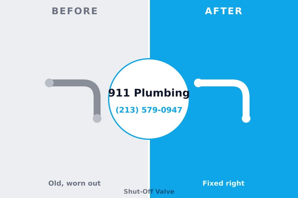 Before and after: plumbing repair Culver City, CA